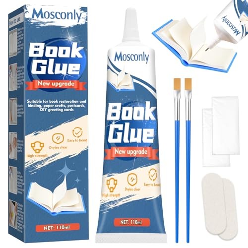 Book Glue 110ml, Premium Book Binding Glue, Clear Drying, Flexible, 1 pack