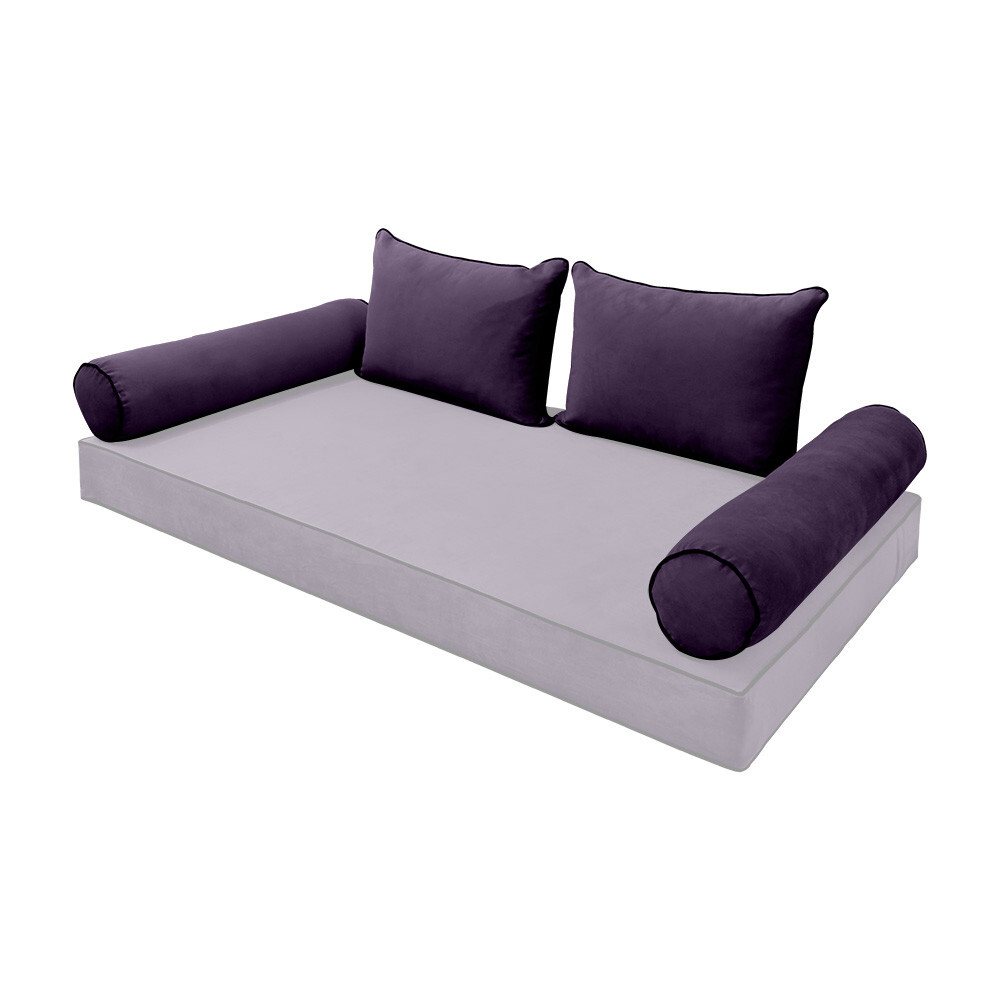 SLIPCOVER ONLY Contrast Twin Style V4 Velvet Indoor Daybed Bolster Cushion AD339
