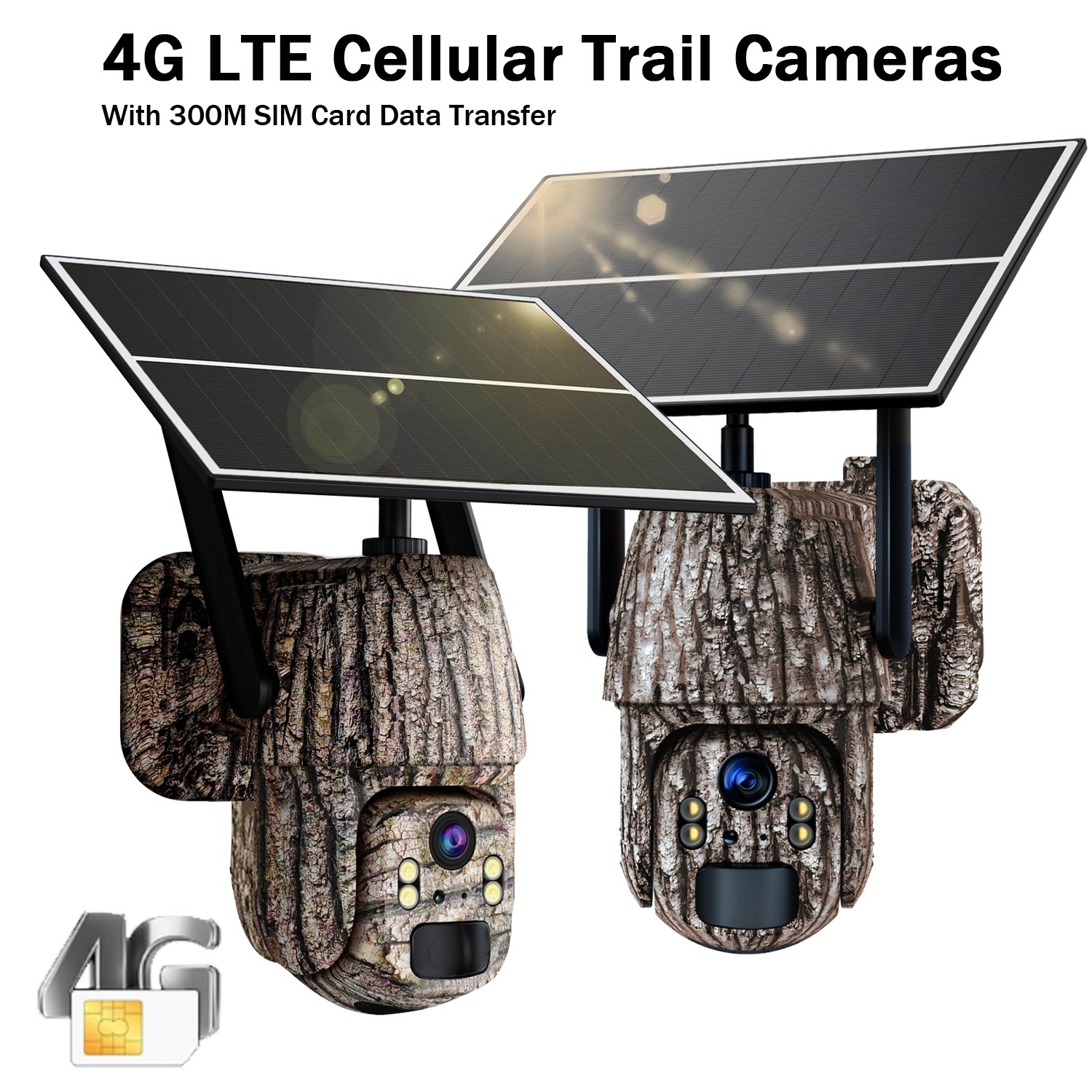GMOX 4G LTE Solar Power Camera，Hunting Trail Camera 2K View Color Night Vision