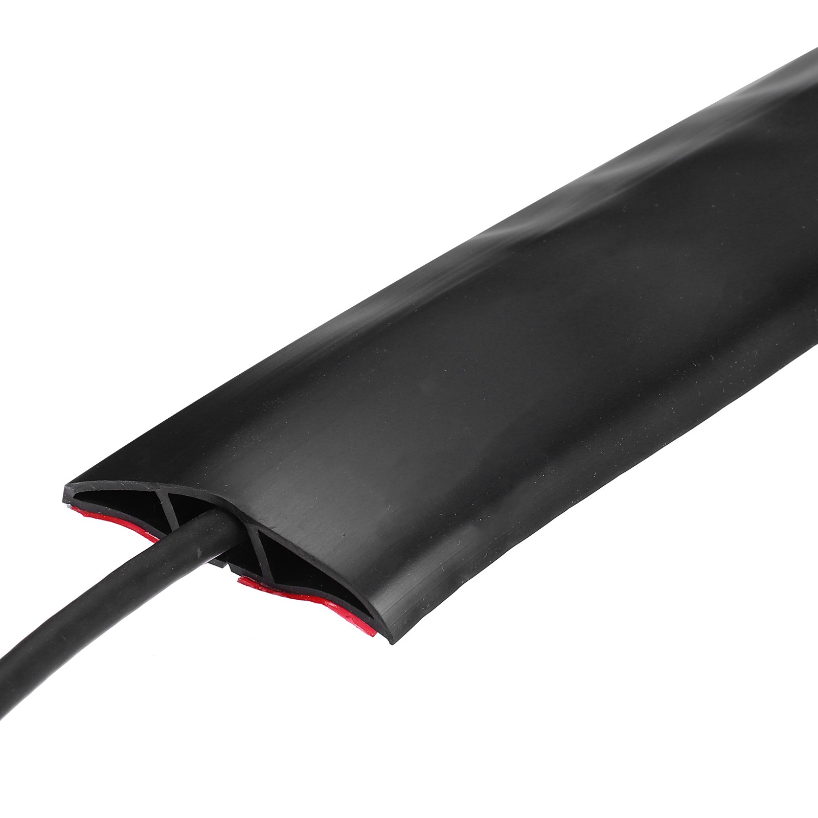Floor Cord Cover 4ft, Extension Cord Hider for Floor Cable Management Black