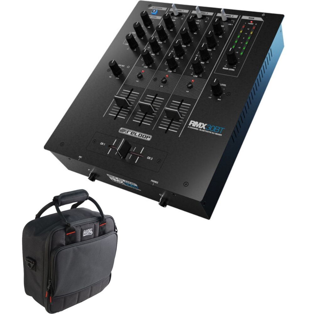 Reloop RMX-30 BT 3-Channel Bluetooth DJ Mixer w/ Cases Mixer/Equipment Bag Kit