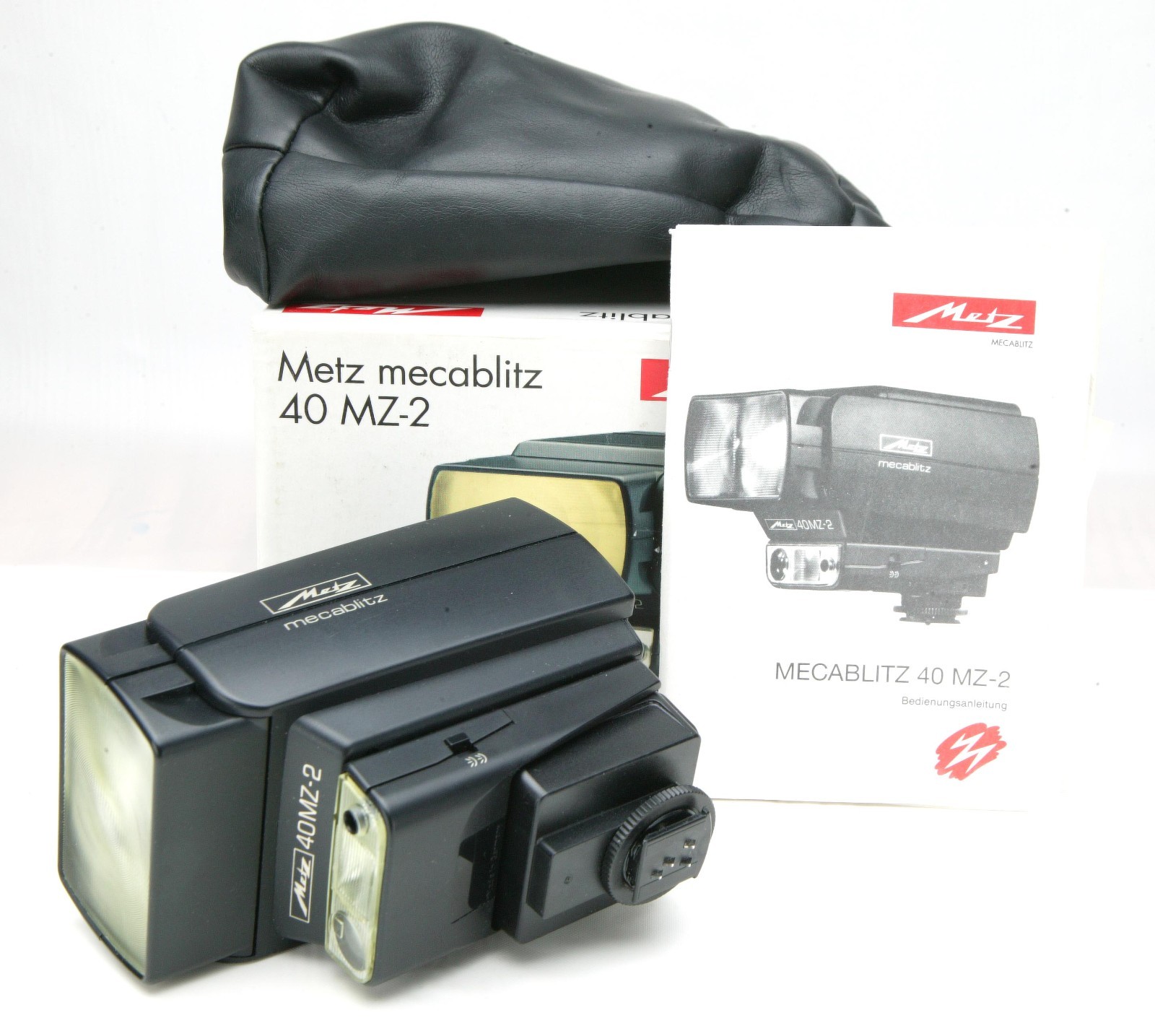Metz 40 MZ-2 Flash W/ SCA 3401 M Adapter For Nikon Film Cameras. Tested. Unused.