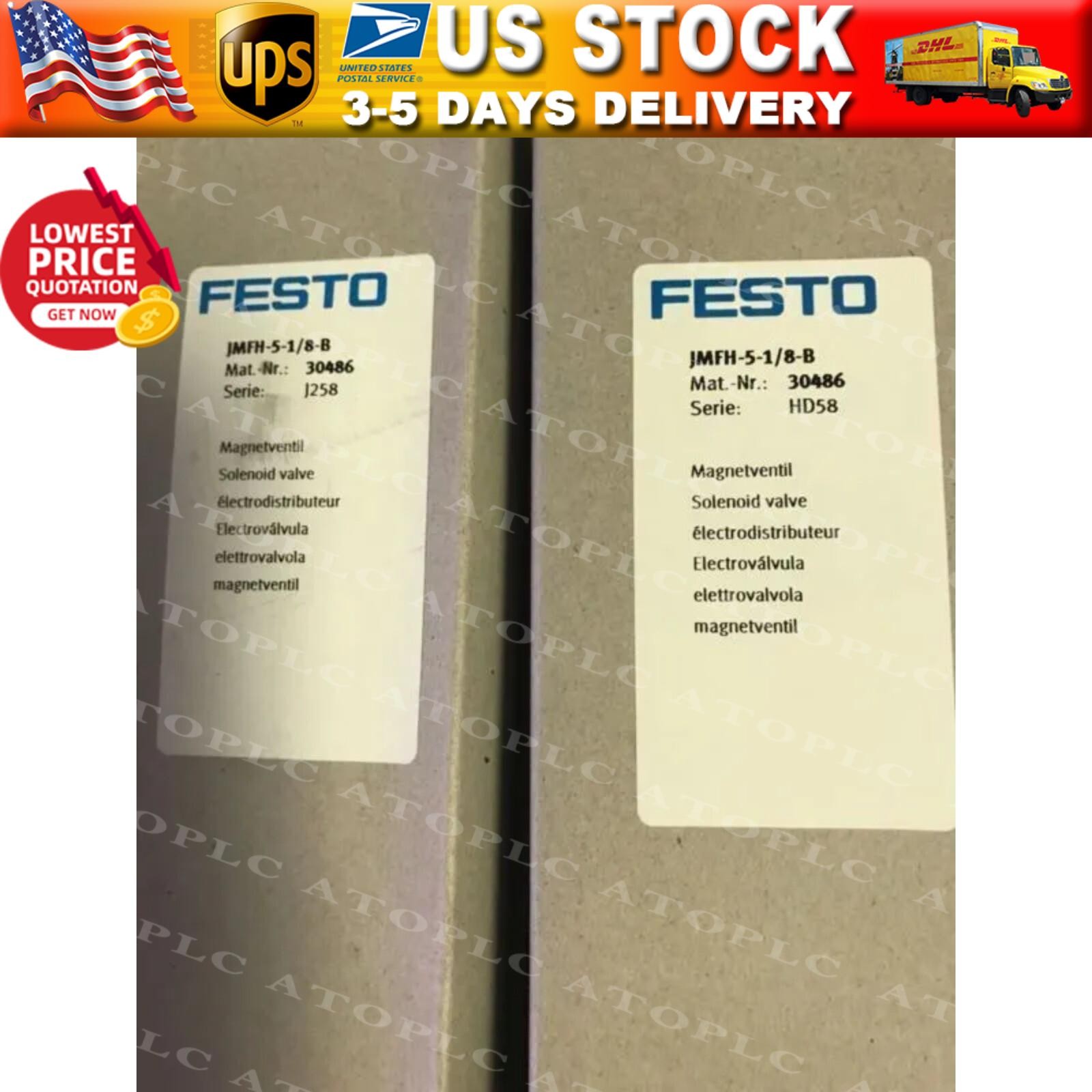 NEW FESTO 30486 JMFH-5-1/8-B INDUSTRIAL SOLENOID VALVE