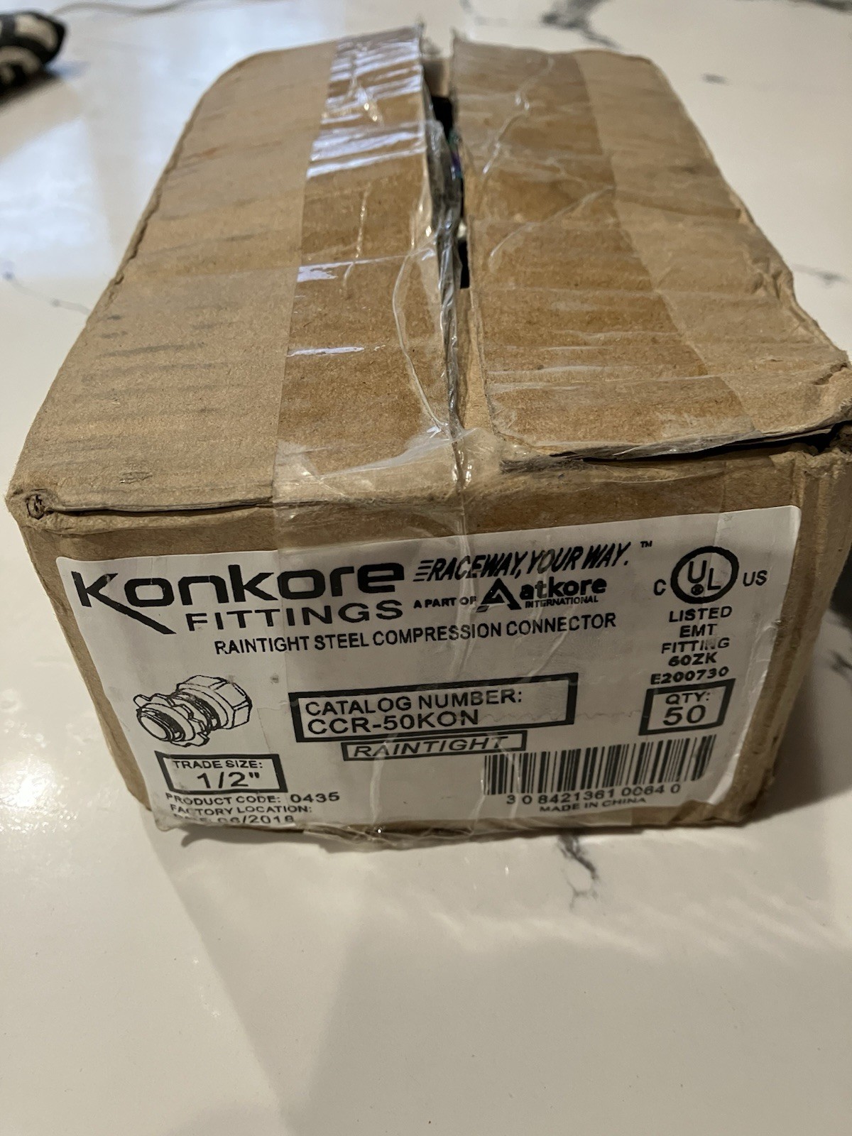 50 Pack KONKORE  1/2” RAINTIGHT STEEL Compression Connector. CCR-50KON 0435