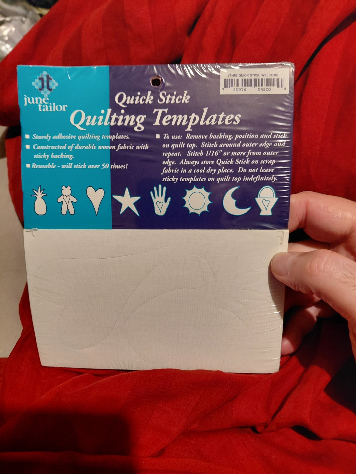 June Tailor Quick Stick Quilting Templates Reusable w/ Welcome Designs
