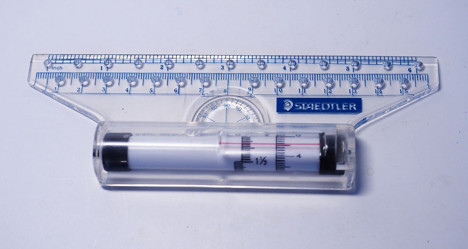 Staedtler 15cm parallel roller ruler and protractor
