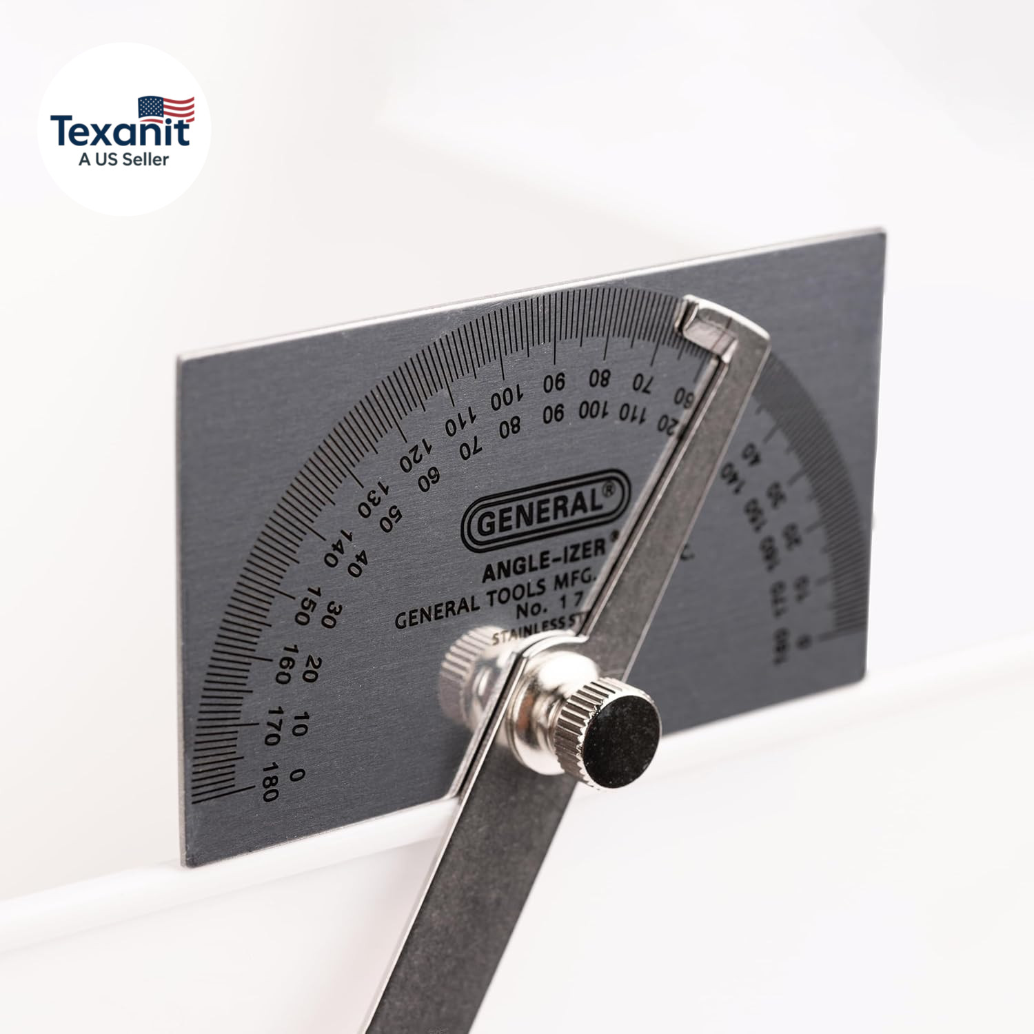 Angle Protractor #17 Stainless Steel Square Head - Measuring Tool for Carpenters