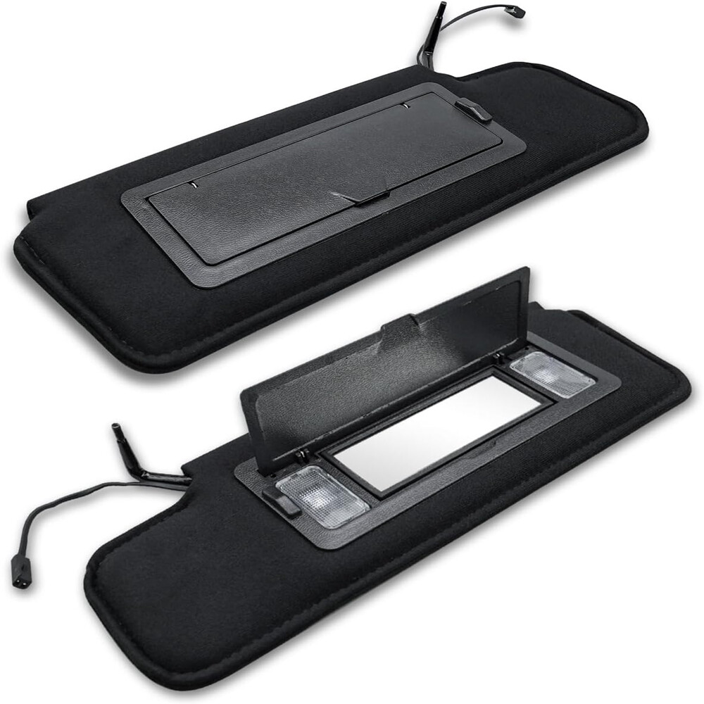 1 Pair Sunvisors w/ Vanity Mirror & LED Light For 1984-96 Chevy Corvette C4 5.7L
