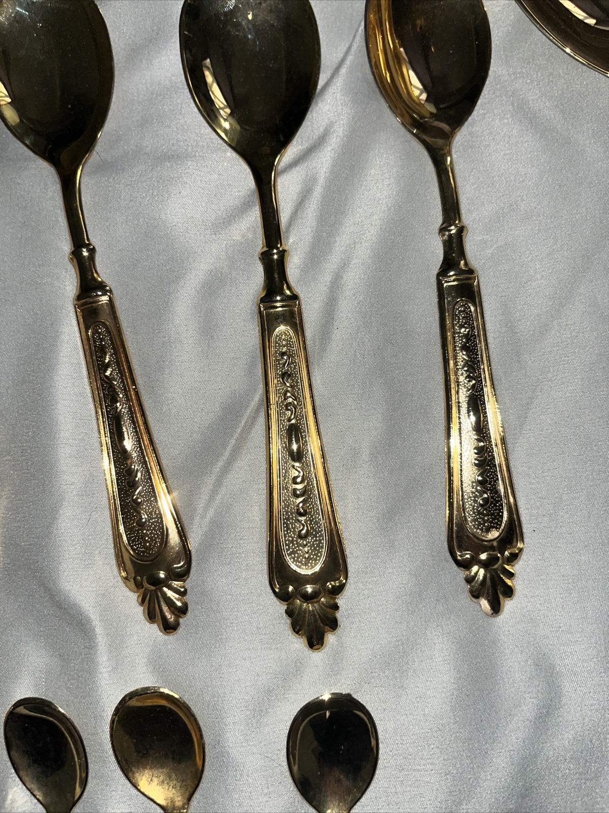43 pieces LBL Italy Gold Plated E P Zinc Flatware Silverware Set No Case Mixed