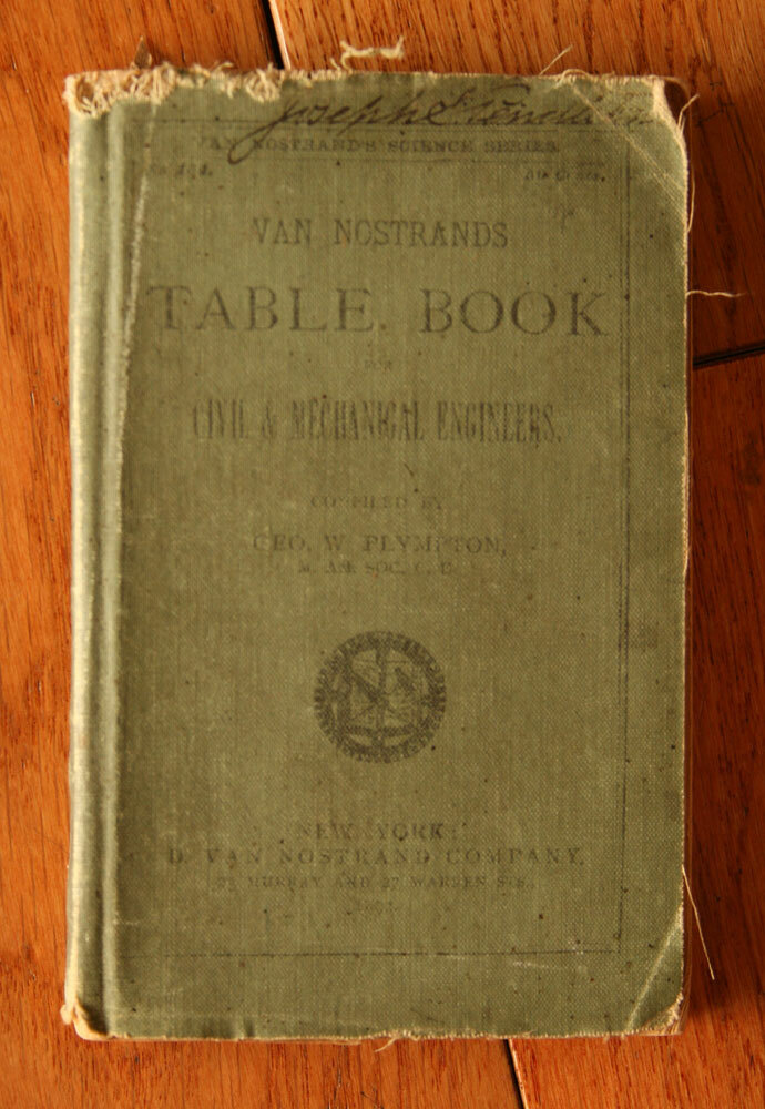 Van Nostrands TABLE BOOK for Civil & Mechanical Engineers Geo. W. Plympton 1892