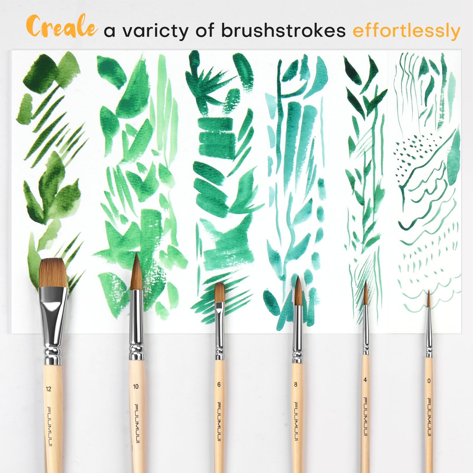 Sable Travel Brushes, 6pcs Kolinsky Sable Travel Brushes with Short Handles -...