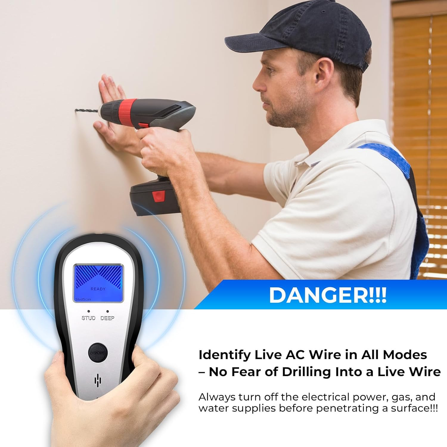 Stud Finder Wall Scanner, Electronic Stud Sensor Detector with LCD Display & Dee
