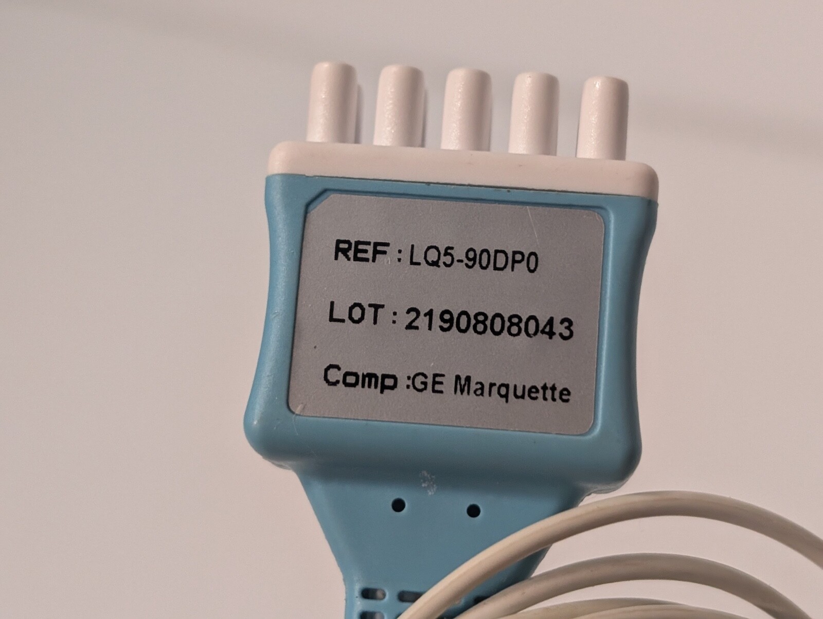 GE Marquette Compatible LQ590DP0 5 Lead Clip Style ECG Leadwires, 10 PIN End