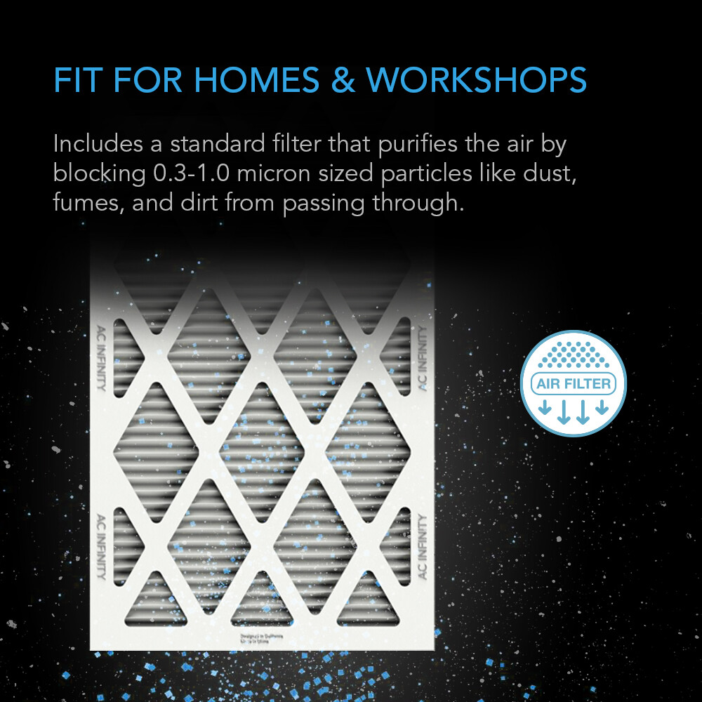 Inline Filter Box 10" with High Efficacy Filter, Home Filtration Intake for HVAC