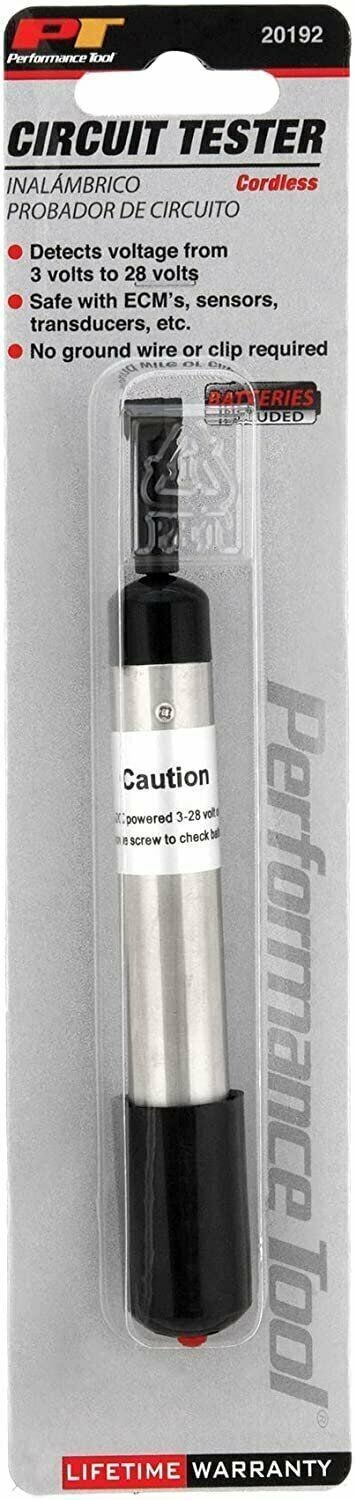Performance Tool 20192 Cordless Circuit Tester (3 to 28 Volt) Safe with...