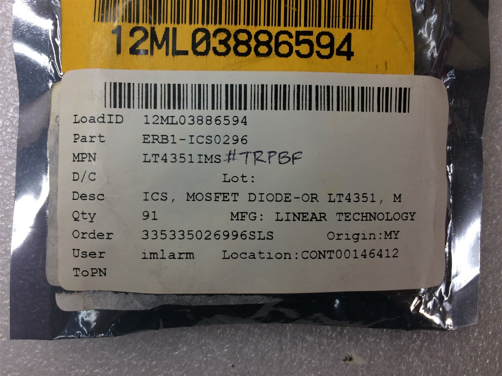 LT4351IMS#PBF LTC OR Controller N-Channel Single 10-Pin MSOP ROHS 4 PCS