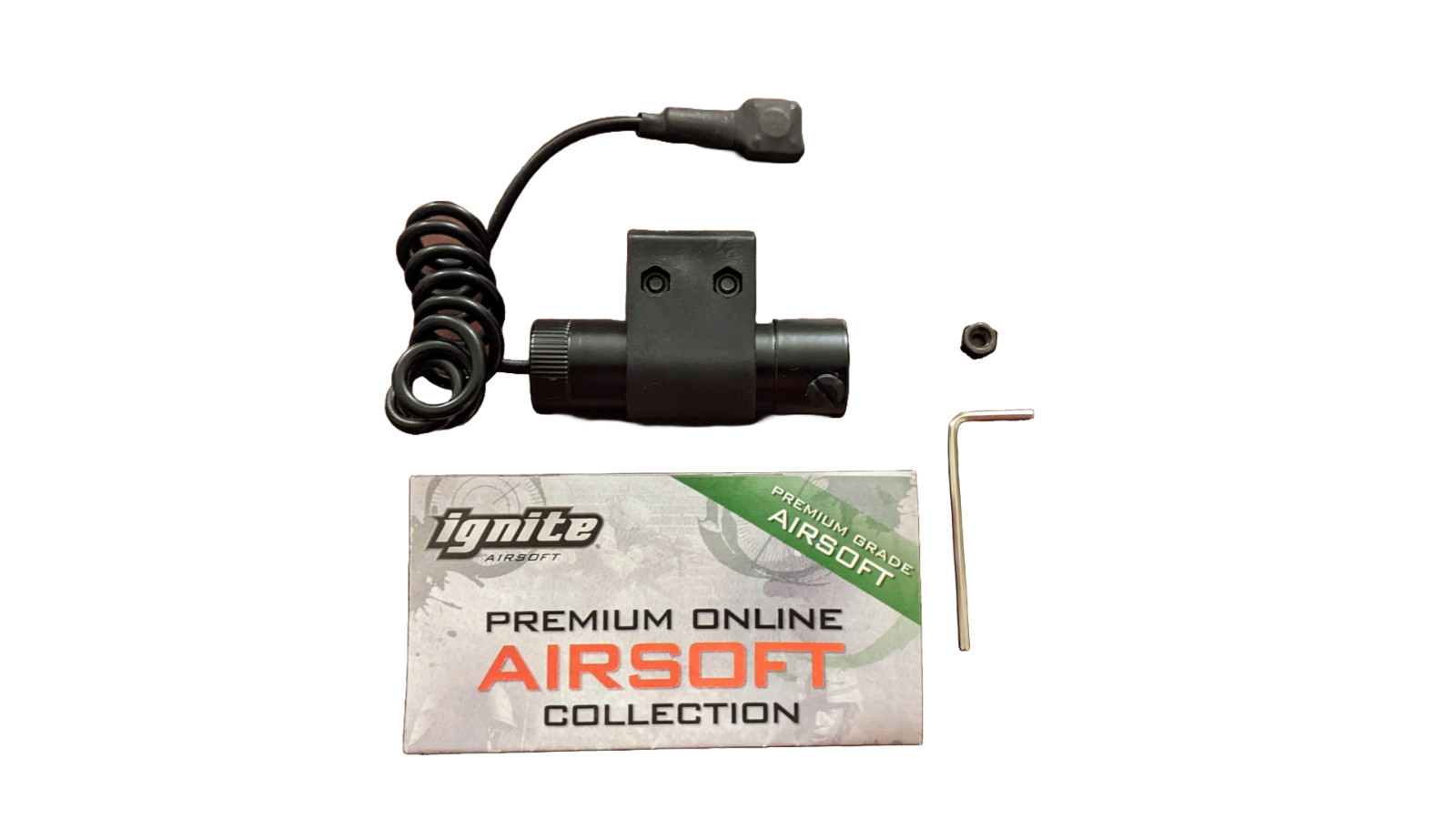 Ignite Airsoft Black OPs Red Laser, Picatinny Rail Mount with Pressure Pad