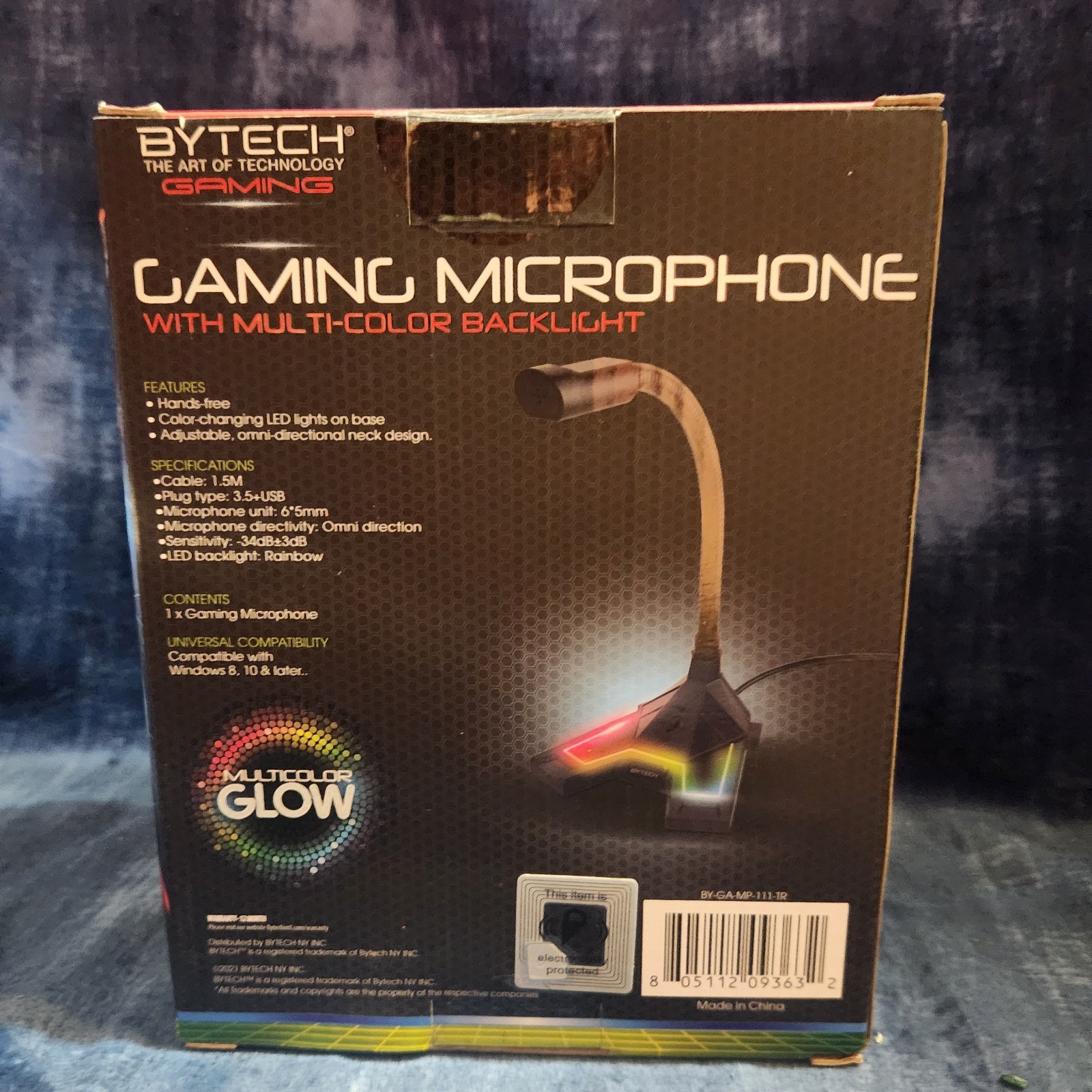 Gaming Microphone With Color Changing LED Backlight. BYTECH mulitcolor