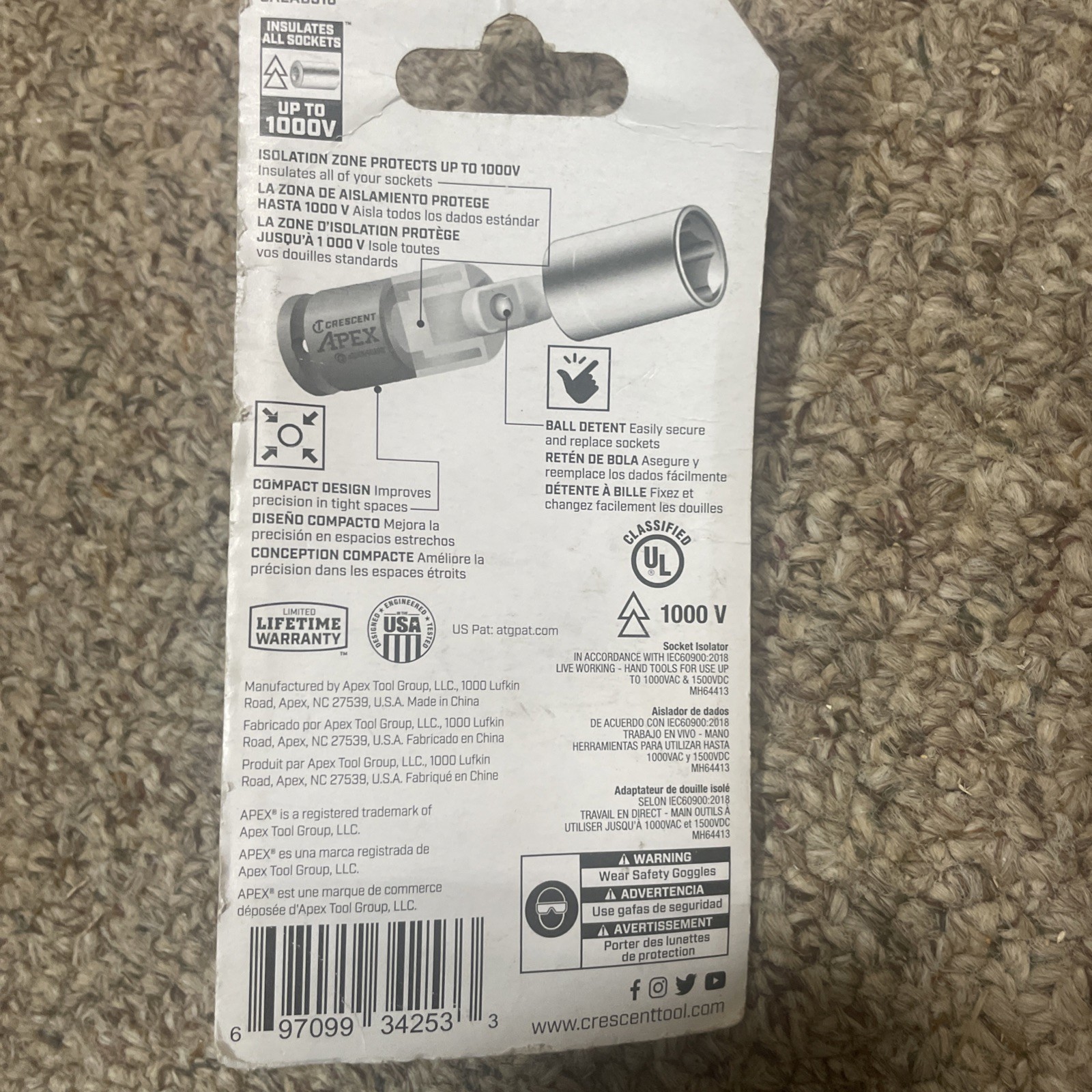 Crescent Apex eSOCK-GUARD Impact Socket Isolator Set, 1/4, 3/8, 1/2, Drives