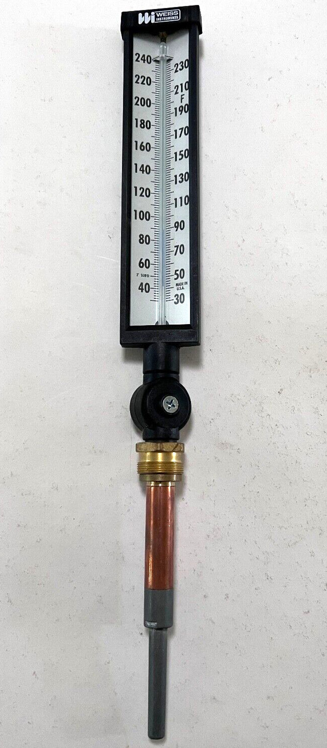 NOB Weiss Instruments 30°F-240°F Vari-Angle Thermometer 6" Copper Stem 9VU6-240