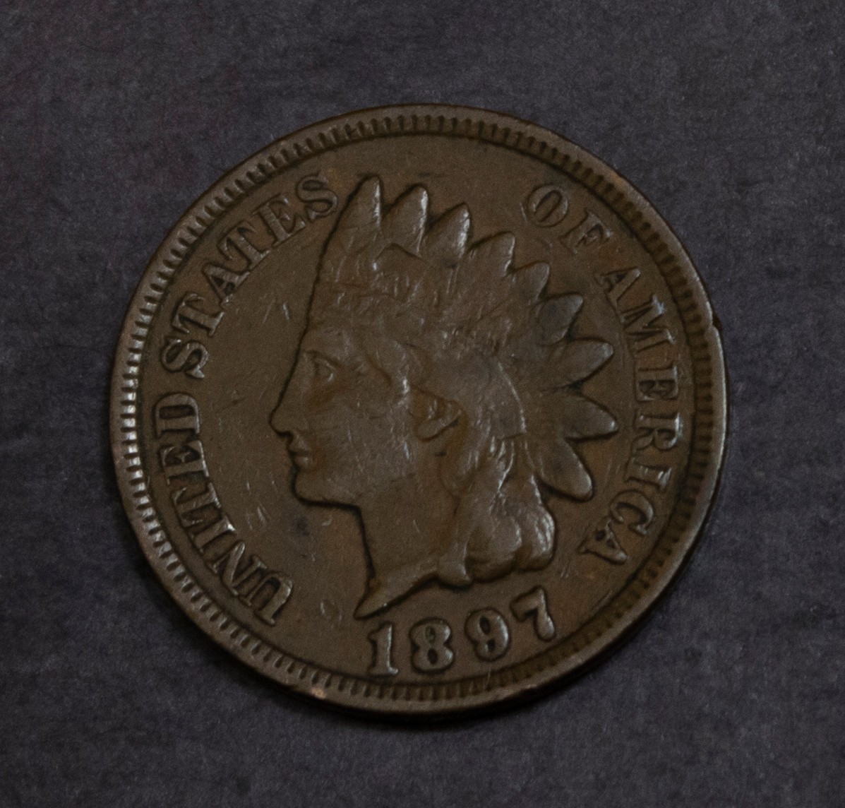 1897 Indian Cent Details  Lot F 1061