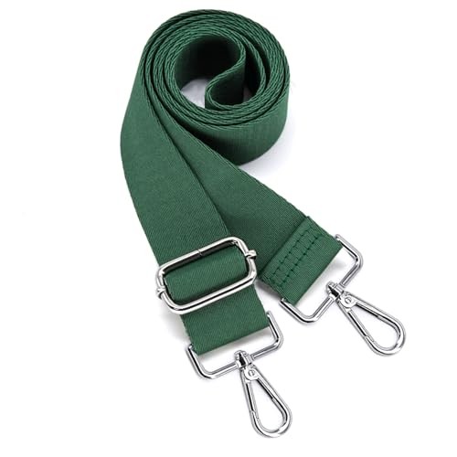 Thickened Solid Color Purse Straps Replacement Crossbody Green Silver Buckle