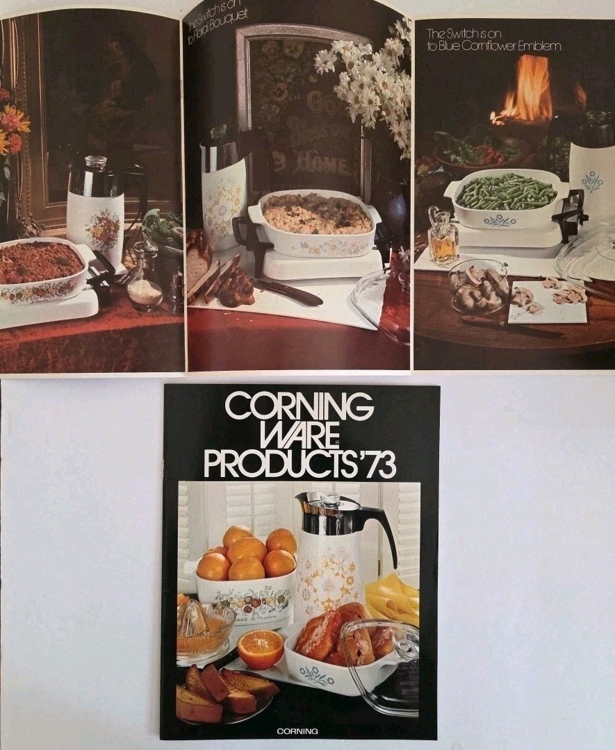 Corning Ware 1973 Sales Catalog Electromatics  Lot Spice O'life Cornflower
