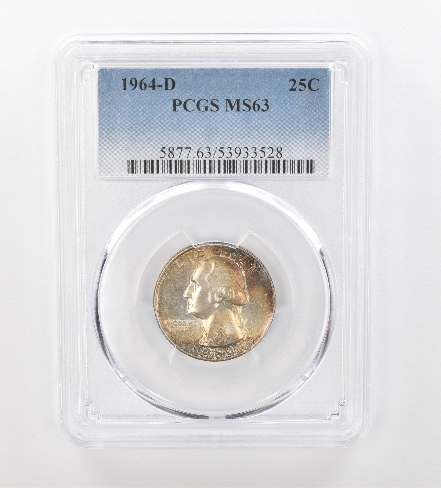 1964-D Washington Quarter MS63 PCGS Beautiful Tone *0931