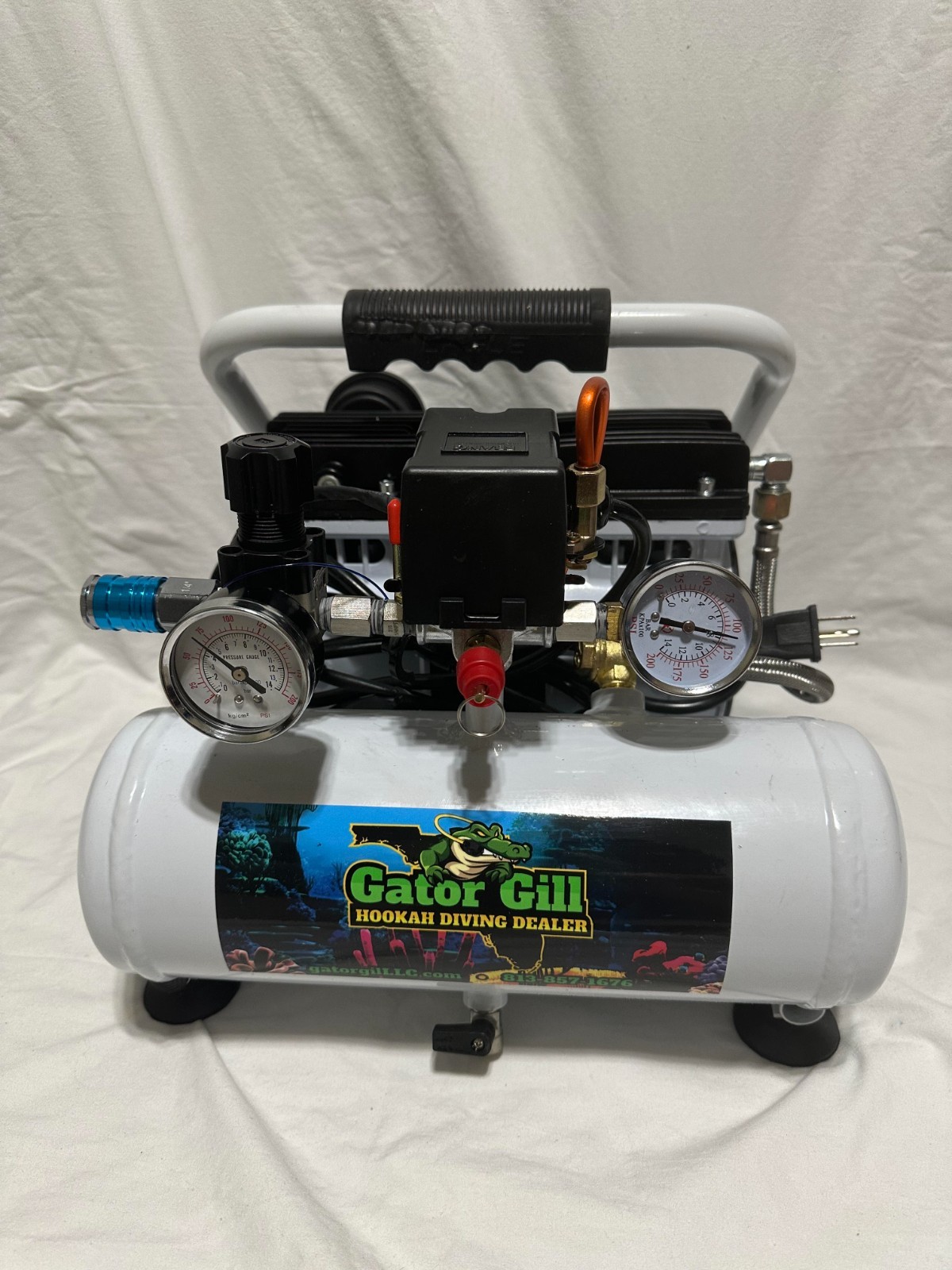 HOOKAH DIVING COMPRESSOR 120-volt Guppy 75' hose regulator filter COMBO