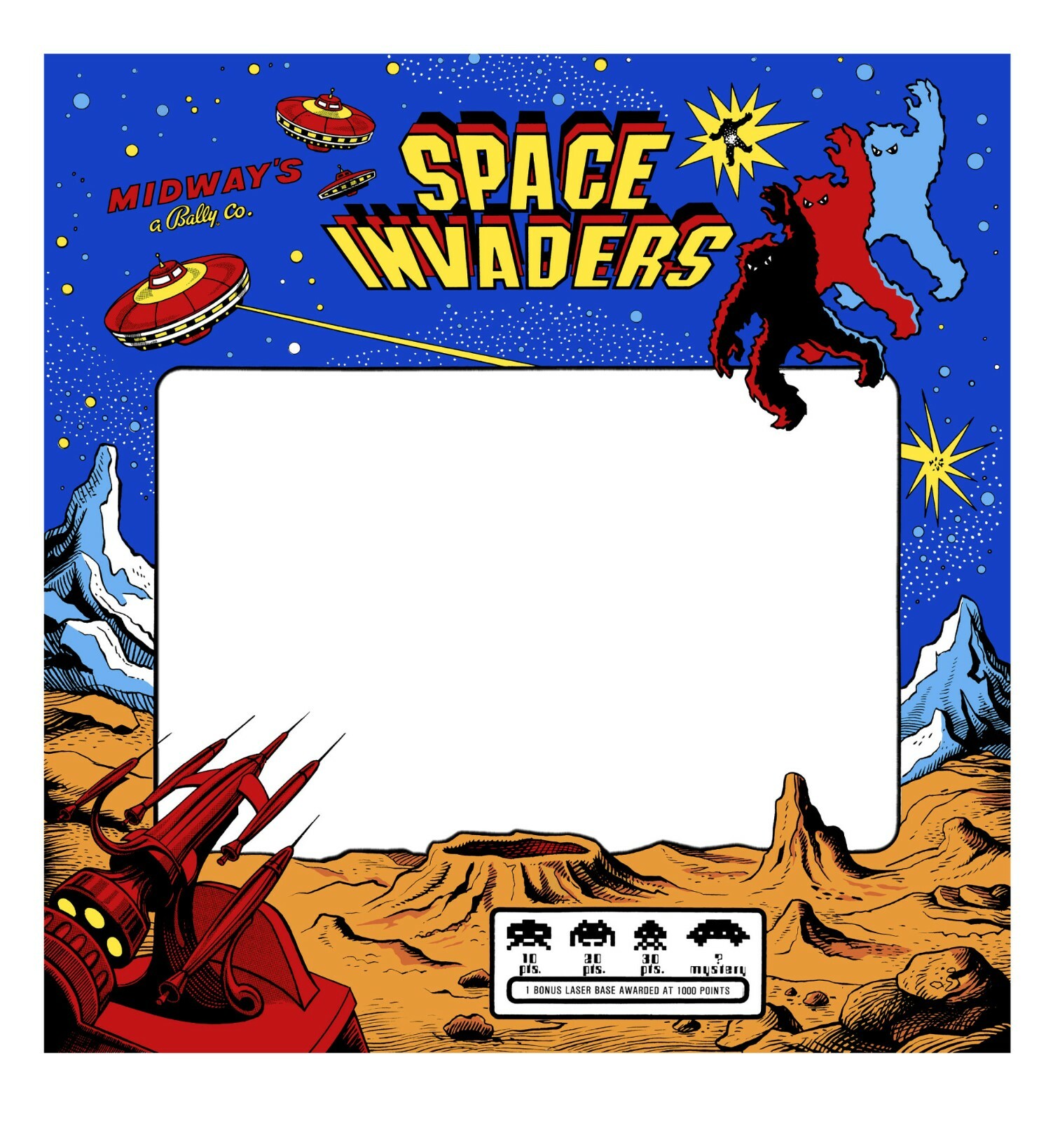 Space Invaders Arcade Monitor Bezel Sticker Decal