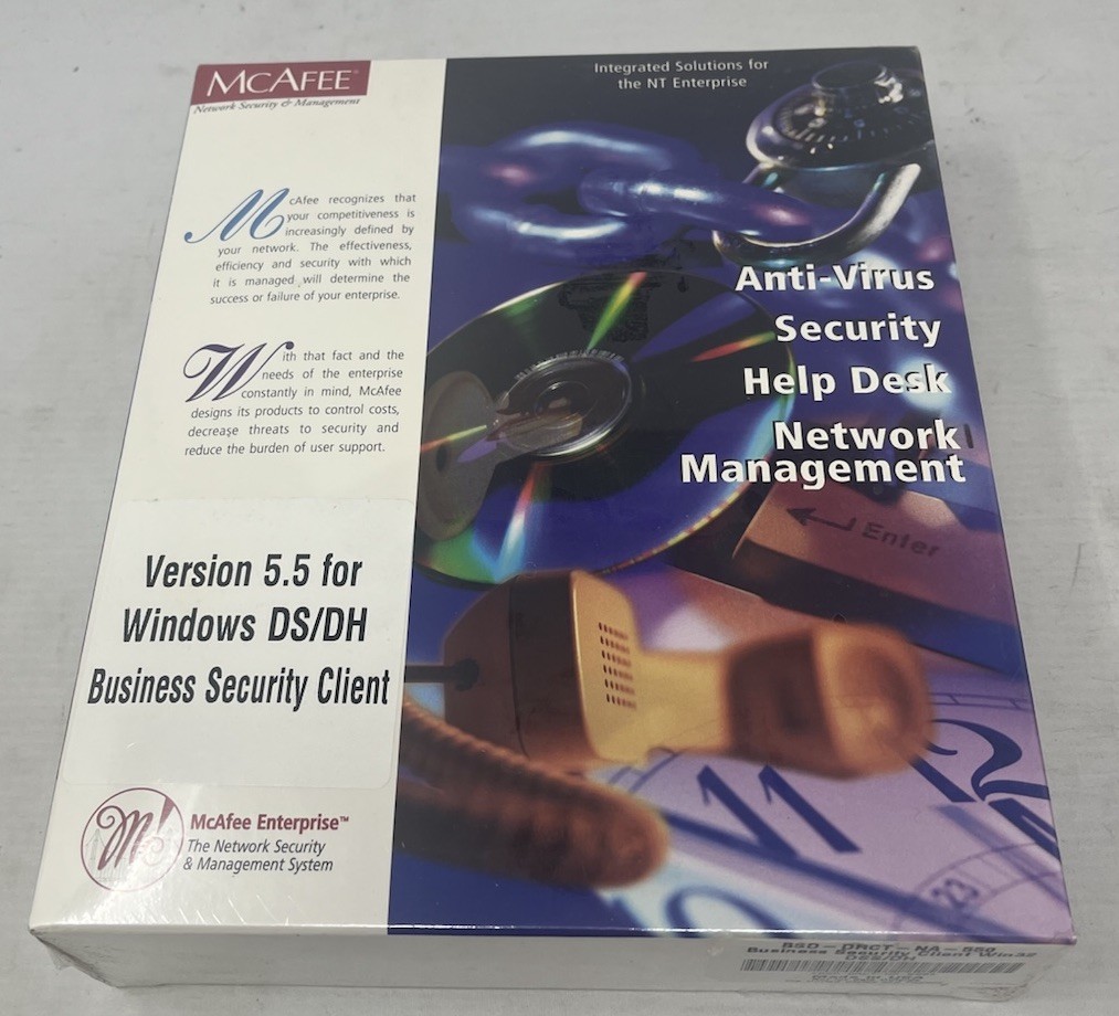 Vintage McAfee Anti-virus  Business Security Client Software BSD-DRCT-NA-550 DS