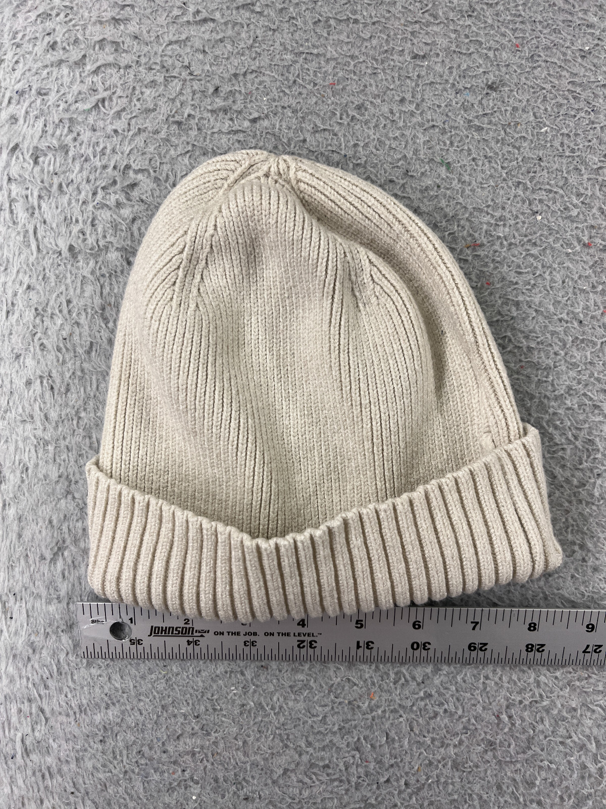 Time And Tru Beanie Toque Womens One Size White Knit Polyester Blend Snow Ski