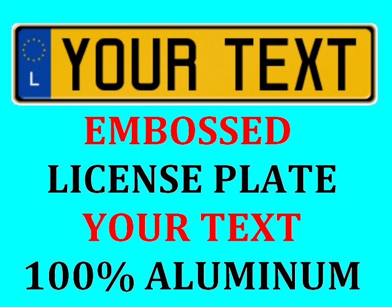 Luxembourg European Euro License Plate Number Plate Custom Text Customized