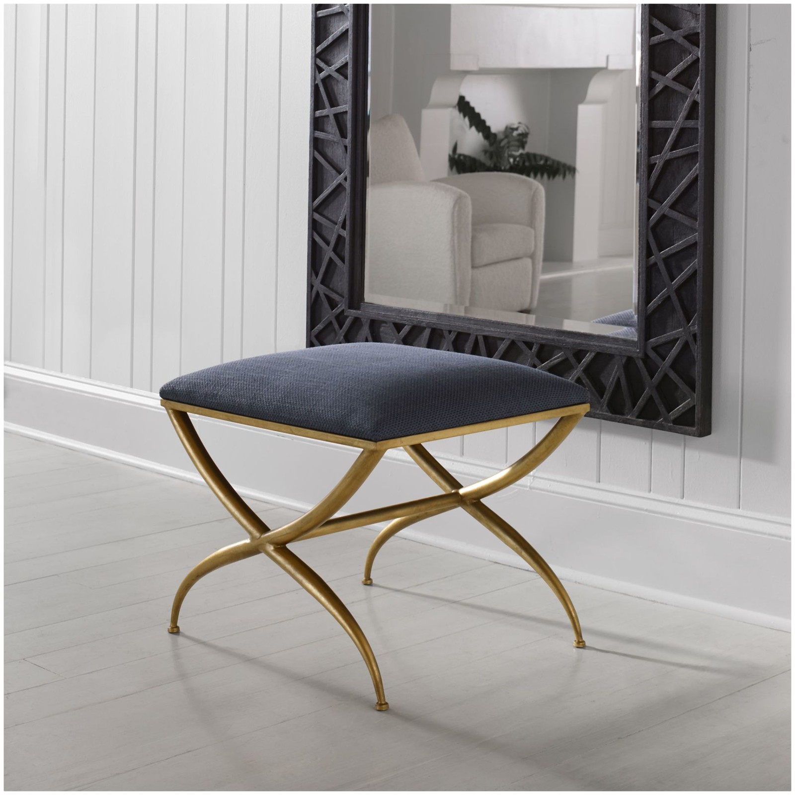 Uttermost 2396-CROSSING-BENCH-SMALL Crossing 23-1/2"W Gold Framed