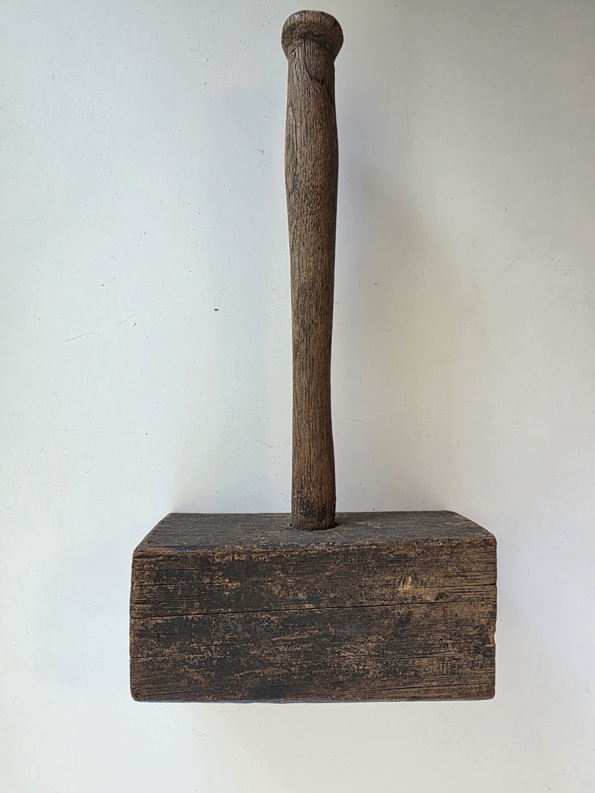 Wooden SQUARE Head Mallet Wood  Damage on side of mallet