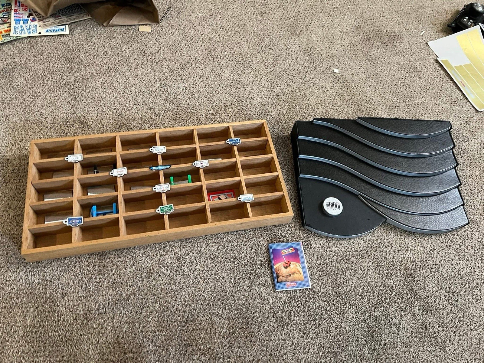 Micro Machines Display Lot of 2 Unique Displays Leather Tier & Wooden COOL!