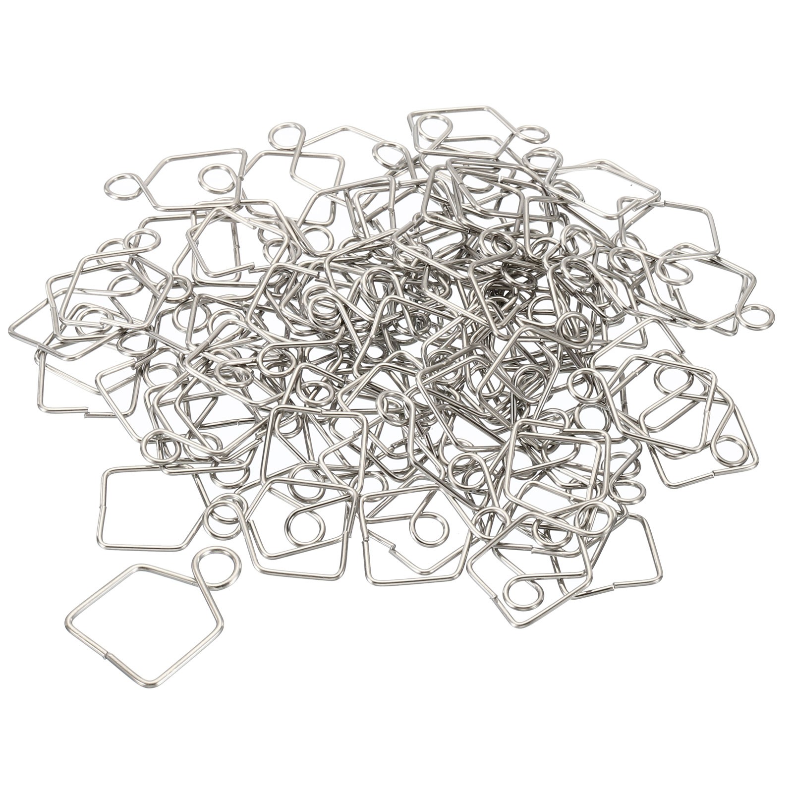 100Pcs 20mm L x 14mm W Chandelier Connector Clip Stainless Steel Buckle Silver