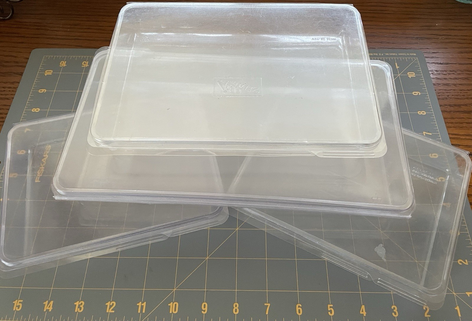 Lot of 4 Stampin Up USED Clamshell Storage Boxes ~Rubber Stamps Craft Supplies +