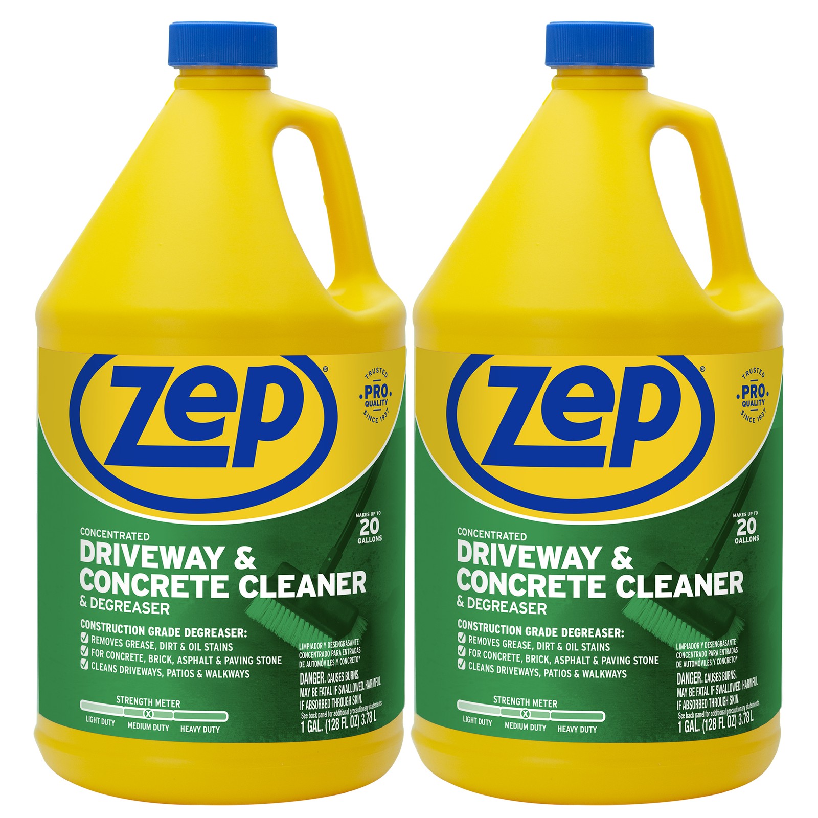 Zep Driveway, Masonry and Concrete Cleaner and Degreaser - 1 Gallon (Case of 2)