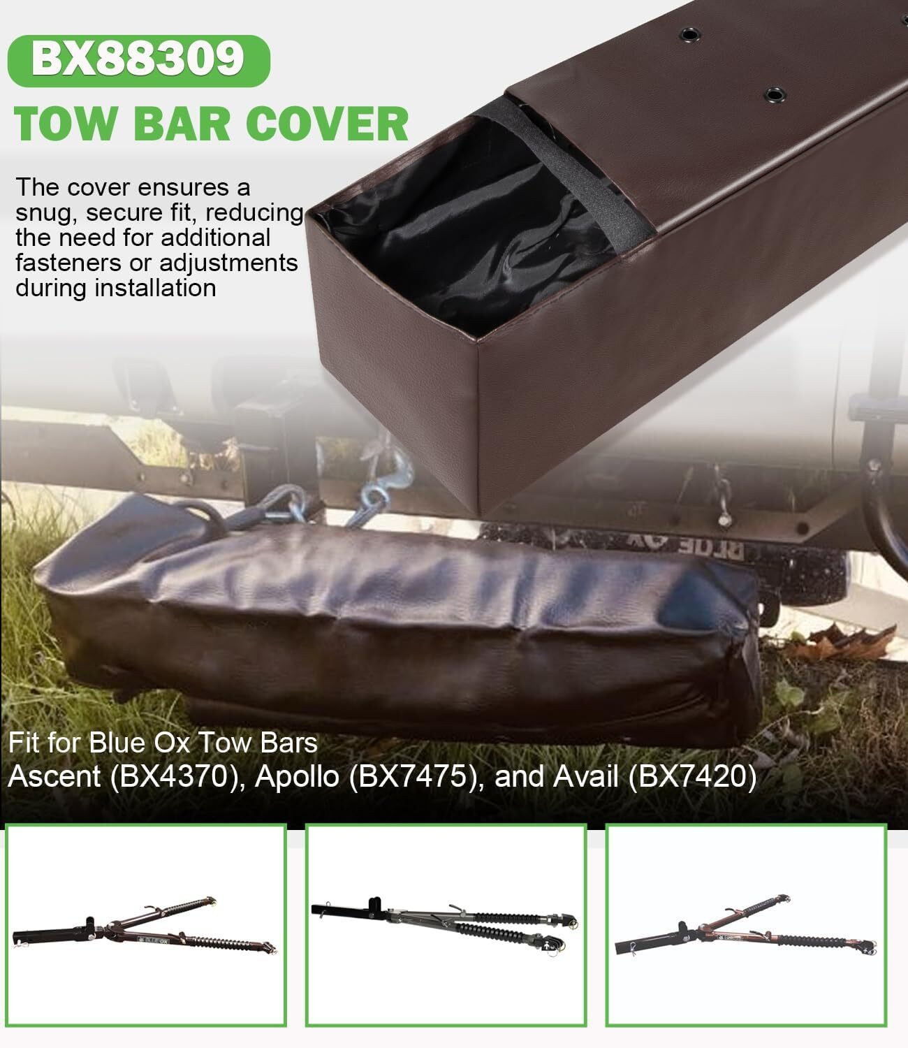BX88309 For Blue Ox Avail BX7420/ Ascent BX4370/ Apollo BX7475 Tow Bar Cover