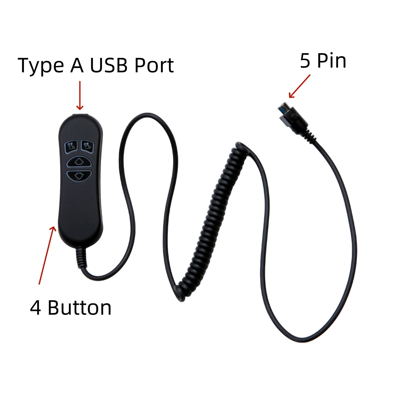 4 Button 5 Pin Lift Chairs Hand Control Power Recliner Remote Switch DL-SK-109-2