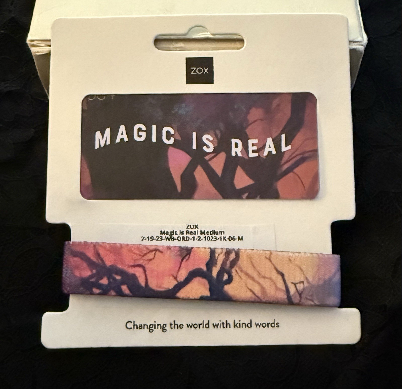 New! ZOX Single *MAGIC IS REAL* Sz MEDIUM/OS - Reversible Wristband with Card