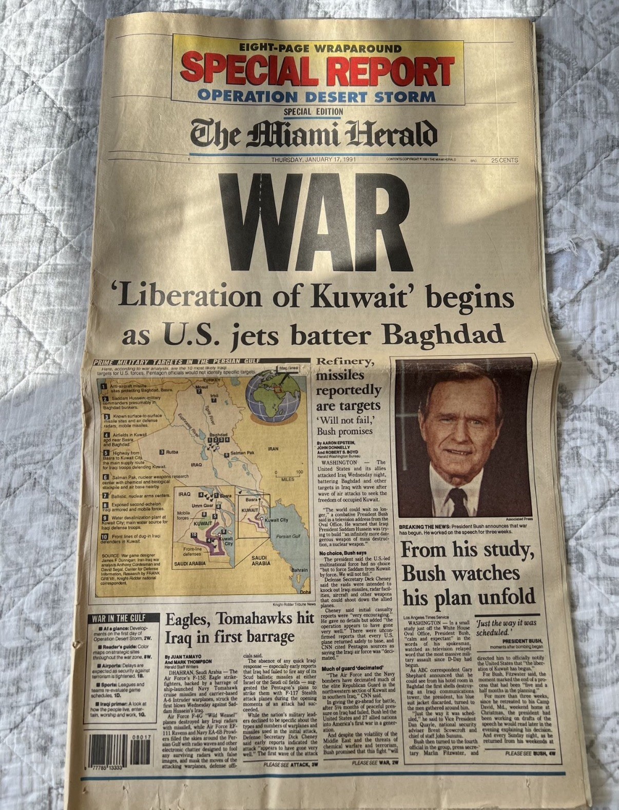 Miami Herald Special Report: Operation Desert Storm Newspaper Jan 17 1991