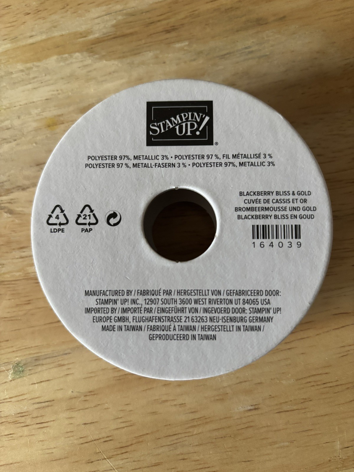 Stampin’Up! Textured Ribbon, 1/2 in 1.3 cm 10 yards 9.1 m