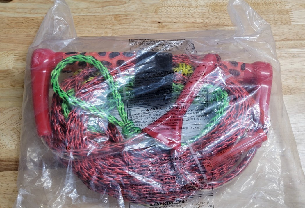 Kwik Tek 3-Section Water Ski Rope with Radius Handle and EVA Grip