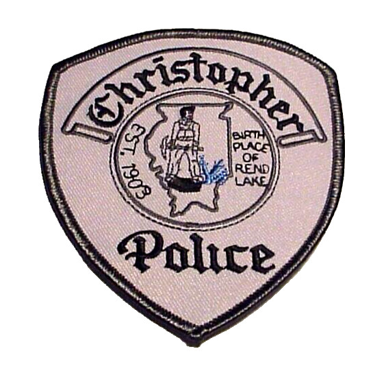 CHRISTOPHER  ILLINOIS   EST. 1903  IL  4 1/4"  POLICE PATCH  FREE SHIPPING!!!