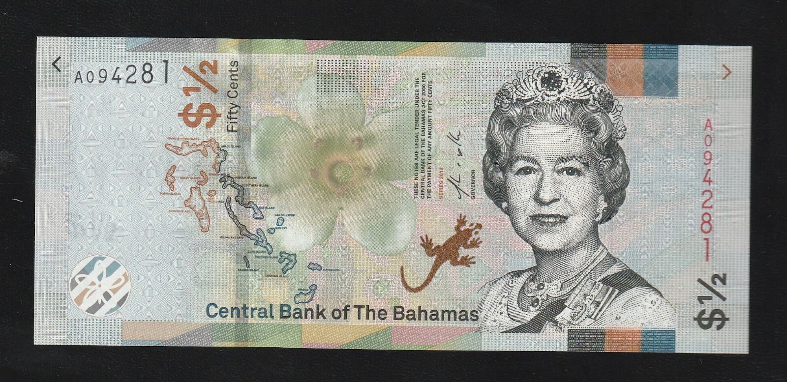 Bahamas, $ 1/2 dollar (50 cents), 2018 (2019), P 76, QEII, UNC *