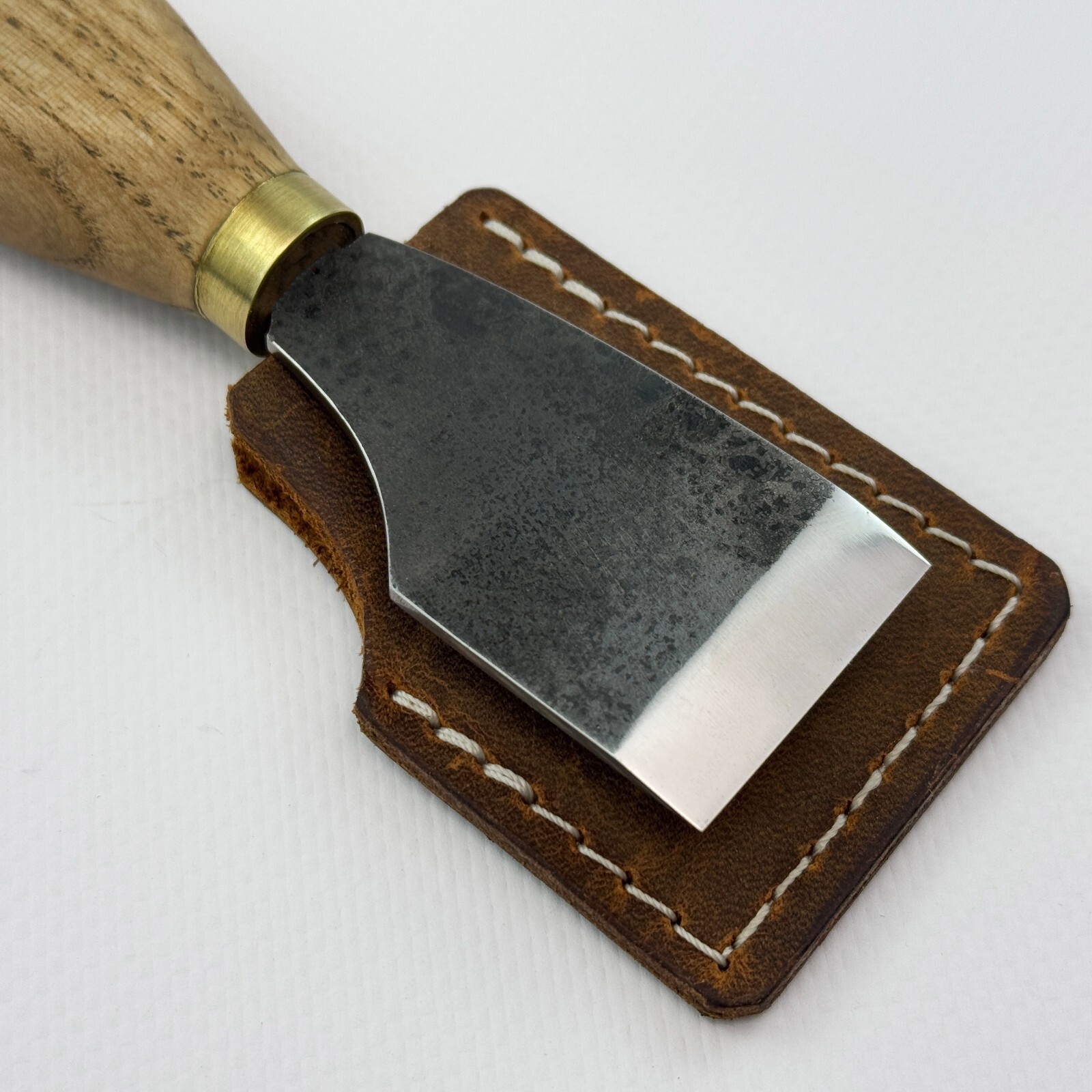 Hand-Forged Straight Leather Skiving Knife – Sharpened Tool for Leathercraft.