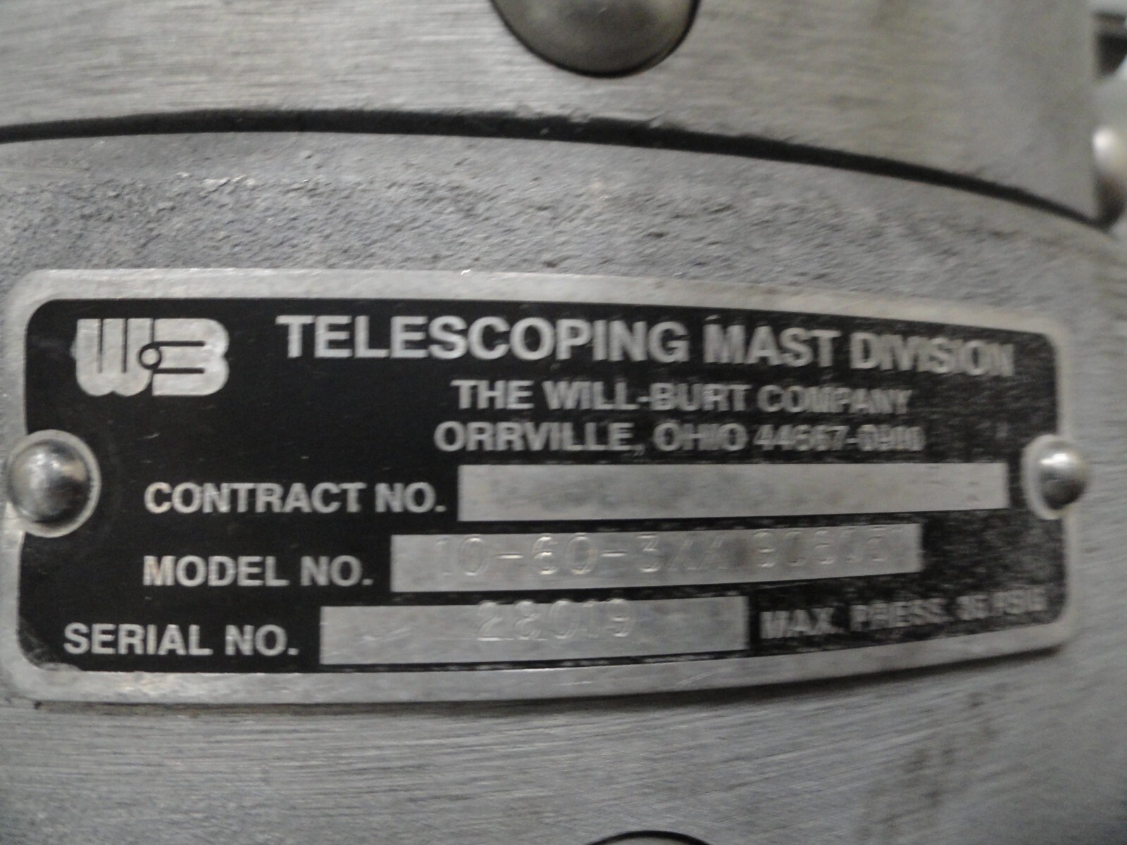 REBUILT Will-Burt 10-60 Locking Pneumatic Mast tower Willburt