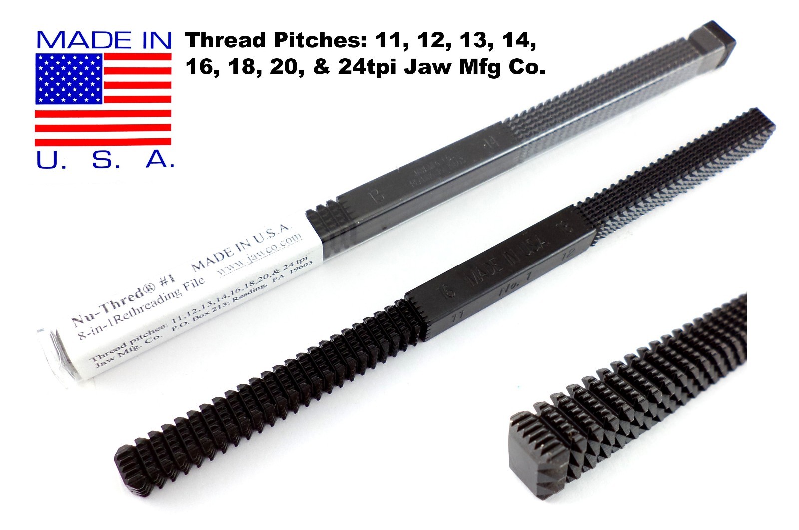 Jawco #1 Nu Thred Thread Restoring File 11-24 TPI SAE MADE IN USA Rethreading